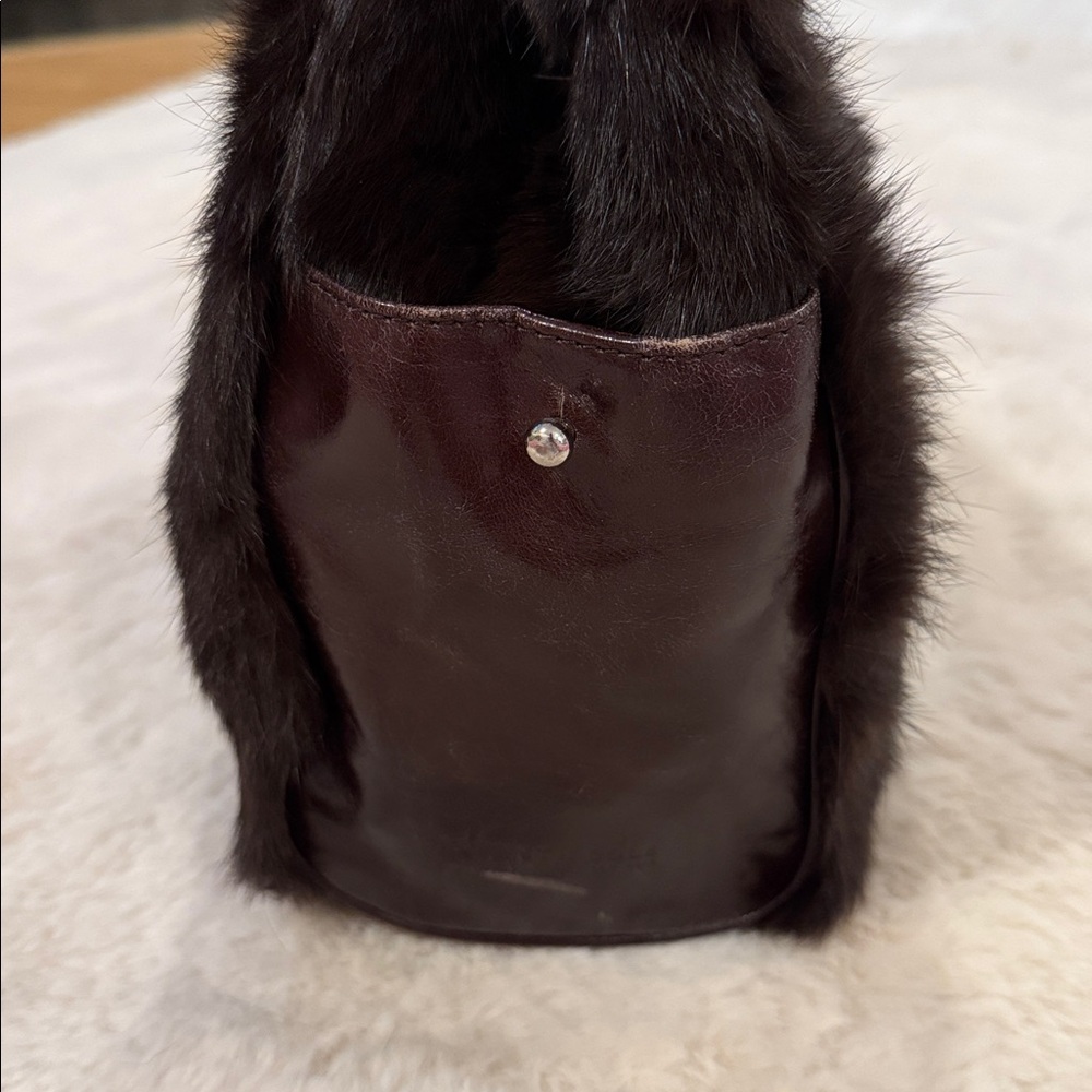Kenneth Cole Java Fur Satchel w/matching Rabbit Fur Wrap from Lord & Taylor - Picture 5 of 14